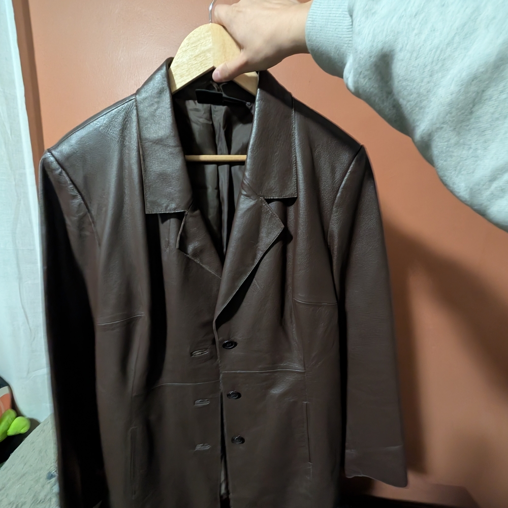 Shape Fx Rich Brown Leather Jacket - image 1